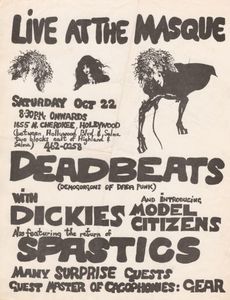 The Deadbeats, The Dickies, Model Citizens, Spastics- Hollywood 1977