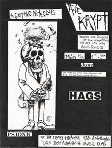 The Krypt, Hags, Psionic at the Ebony Theatre in Los Angeles 1987