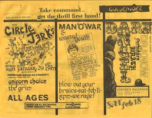 Various Artists (Redd Kross, Butthole Surfers, Dead Milkman, Pursuit Of Happiness, Circle Jerks, Man'O'War, Dark Angel Etc. - Various Venues Los Angeles, Ca. 1989