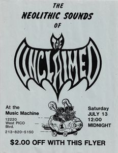 The Neolithic Sounds Of "THE UNCLAIMED" at the Music Machine (1985)