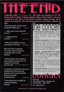 The Enid gig flyer (1997)