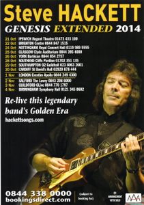 Steve Hackett "Genesis Extended" tour flyer (2014)