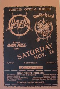 Slayer Austin November 26, 1988
