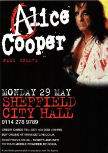 Alice Cooper "Dirty Diamonds" tour flyer (2006)