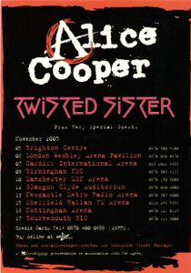 Alice Cooper "Dirty Diamonds" tour flyer (2005)