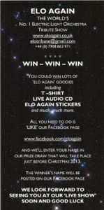 Coming Soon...! ELO AGAIN flyer