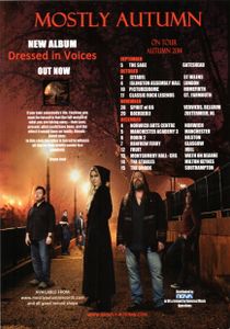 Mostly Autumn "Dressed in Voices" tour flyer (2014)