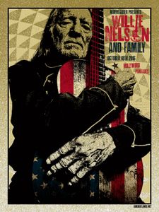 Willie Nelson Los Angeles 2016 (Gold Metallic Foil edition)