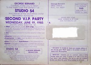 The Second V.I.P. Party Wednesday June, 19 1985
