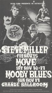 Steve Miller / Move / Moody Blues Detroit 1968