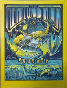 Claypool Lennon Delirium San Francisco 2019 (VIP) (Shocking Green Silk w/Blue Line Art Edition)