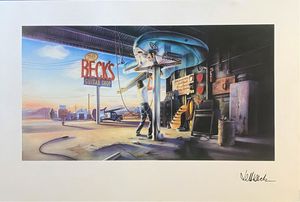 JEFF BECK GUITAR SHOP 1989 PRINT SIGNED LITHOGRAPH POSTER