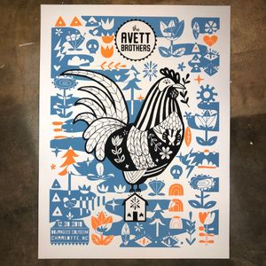 Avett Brothers Charlotte 2018 VIP (Night 1) (AP White Shimmer Variant)