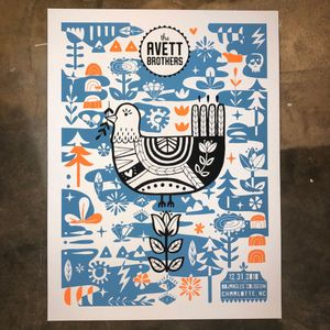 Avett Brothers Charlotte 2018 VIP (Night 2) (AP White Shimmer Variant)