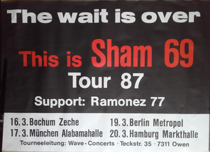 This is Sham  69 Tour 87