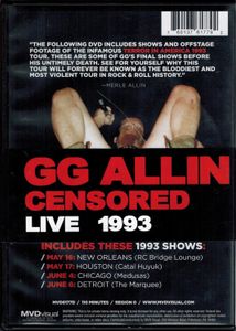 GG Allin - (Un)Censored: Live 1993