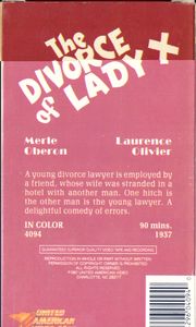 The Divorce of Lady X