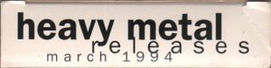 Rock Video Monthly: Heavy Metal Releases: March 1994