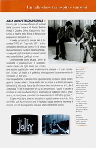 Jolly Un Talk-Show Tra Ospiti E Canzoni