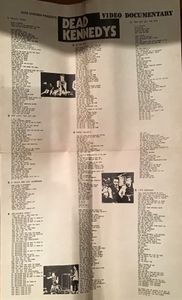 DIRK DIRKSEN Presents: DEAD KENNEDYS VIDEO DOCUMENTARY DMPO/ON BROADWAY’S LAST NIGHT IN CONCERT